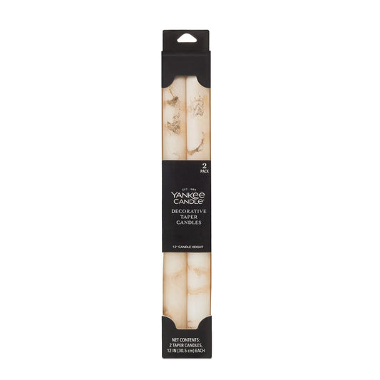 Decorative Taper Candles in White