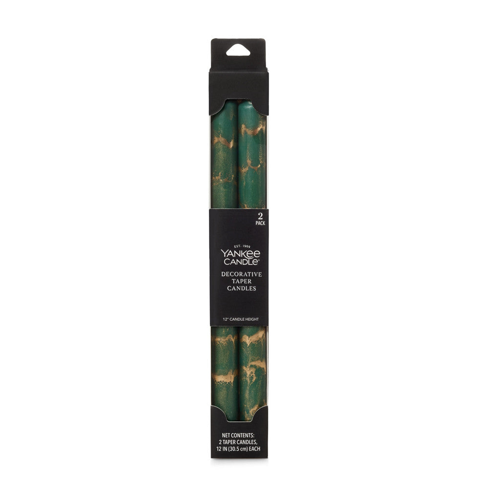 Decorative Taper Candles in Hunter Green