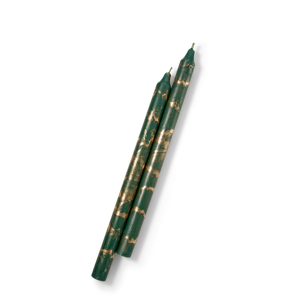 Decorative Taper Candles in Hunter Green