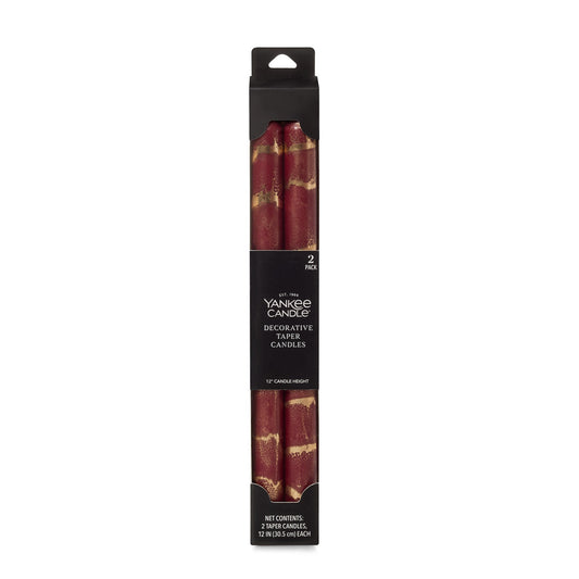 Decorative Taper Candles in Bordeaux