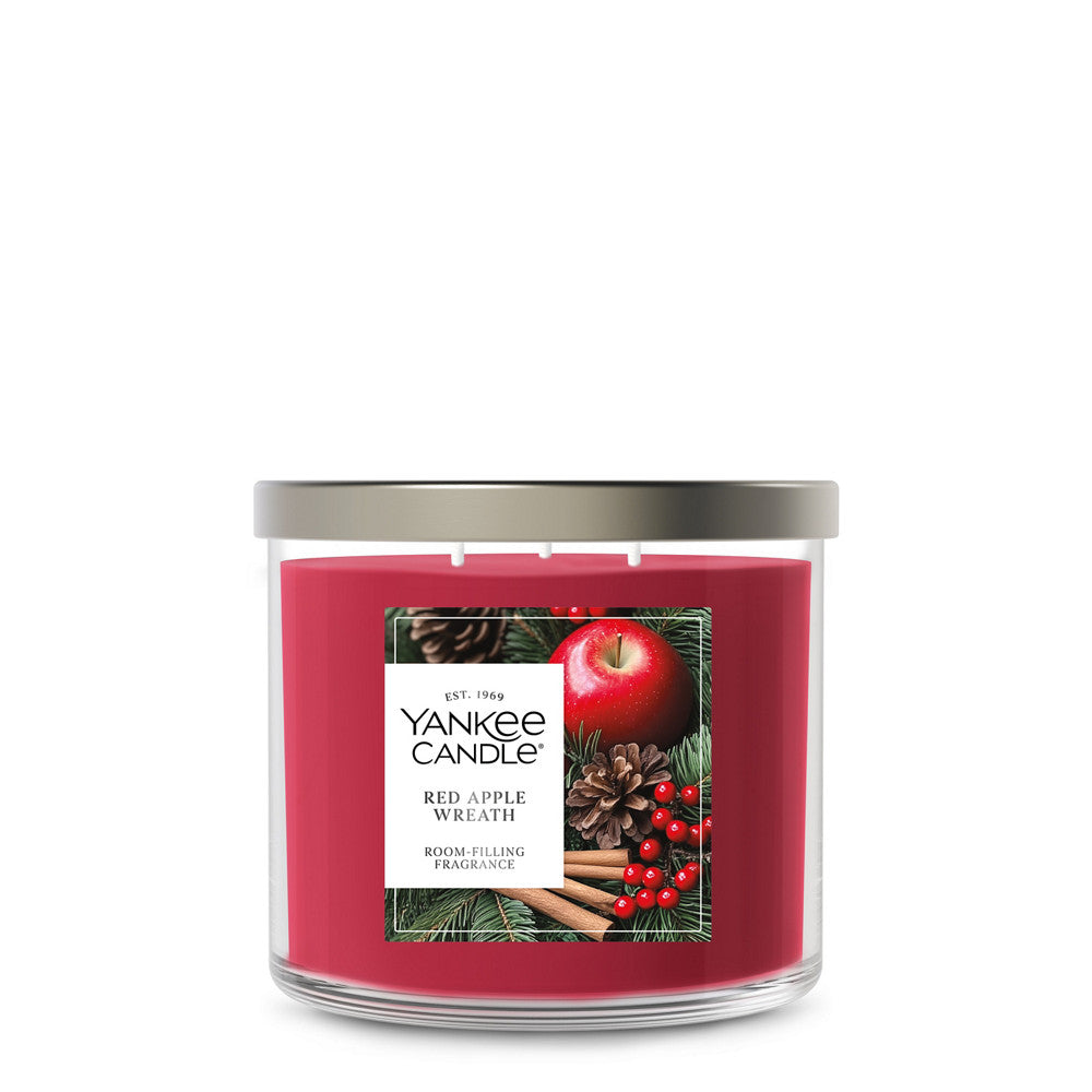 Red Apple Wreath 3-Wick Candle