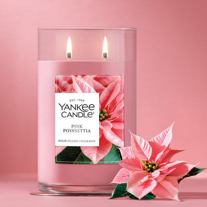 Pink Poinsettia Large Tumbler Candle