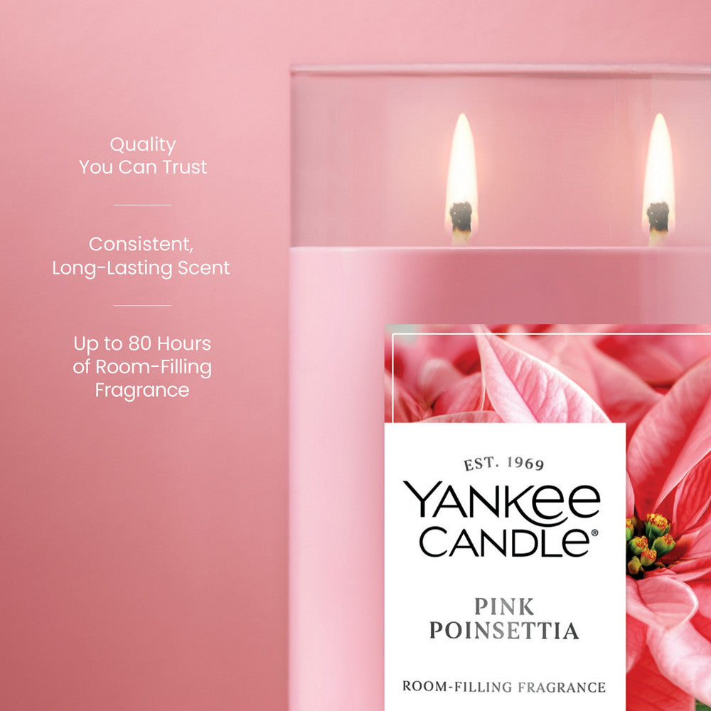 Pink Poinsettia Large Tumbler Candle