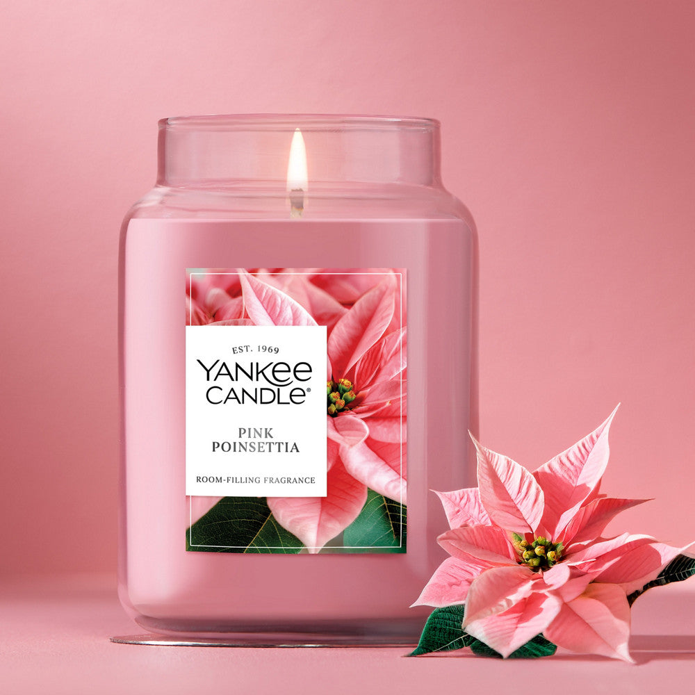 Pink Poinsettia Original Large Jar Candle