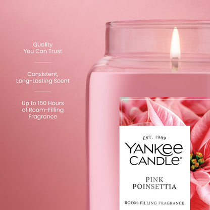 Pink Poinsettia Original Large Jar Candle