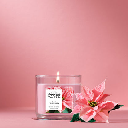 Pink Poinsettia Small Tumbler Candle