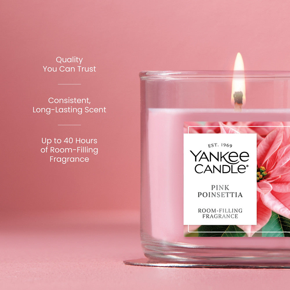 Pink Poinsettia Small Tumbler Candle