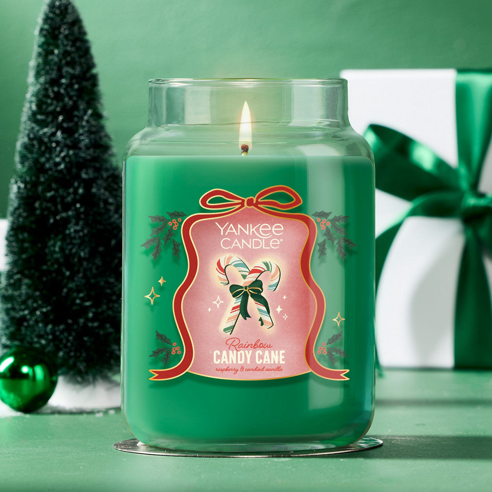 Rainbow Candy Cane Original Large Jar Candle