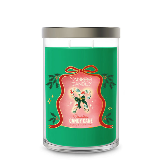 Rainbow Candy Cane Large Tumbler Candle