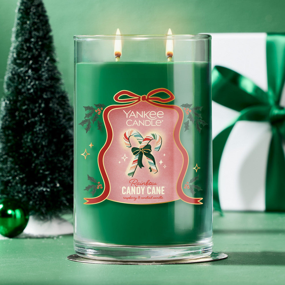 Rainbow Candy Cane Large Tumbler Candle