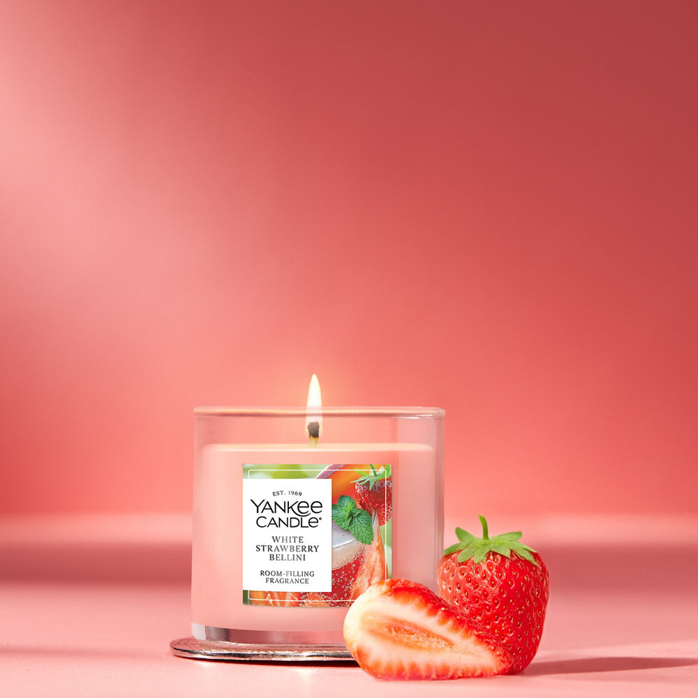 White Strawberry Bellini Small Tumbler Candle