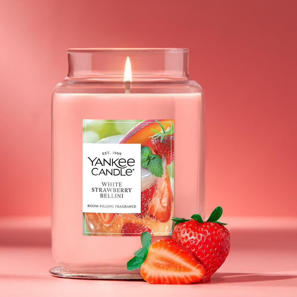 White Strawberry Bellini Original Large Jar Candle