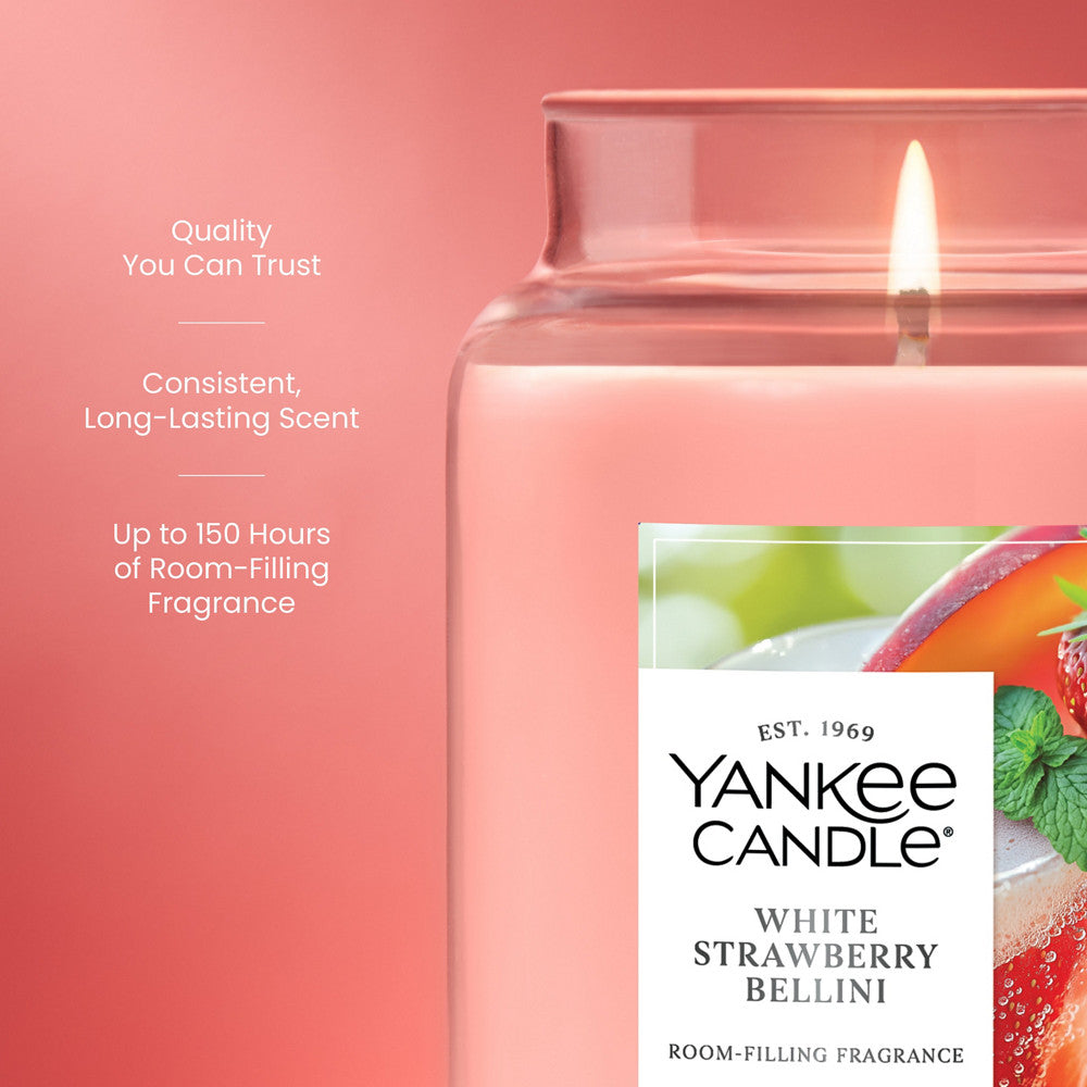 White Strawberry Bellini Original Large Jar Candle