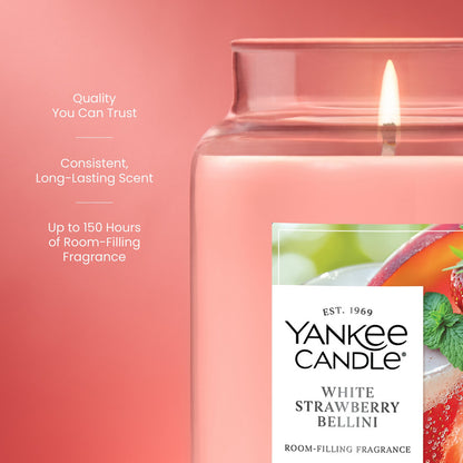 White Strawberry Bellini Original Large Jar Candle