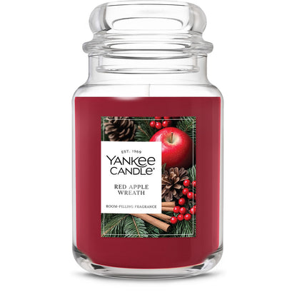 Red Apple Wreath Original Large Jar Candle