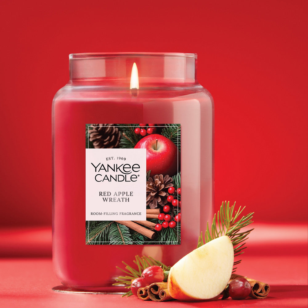 Red Apple Wreath Original Large Jar Candle