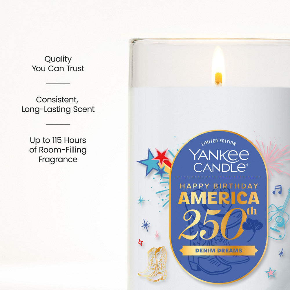 Denim Dreams Medium Pillar Candle