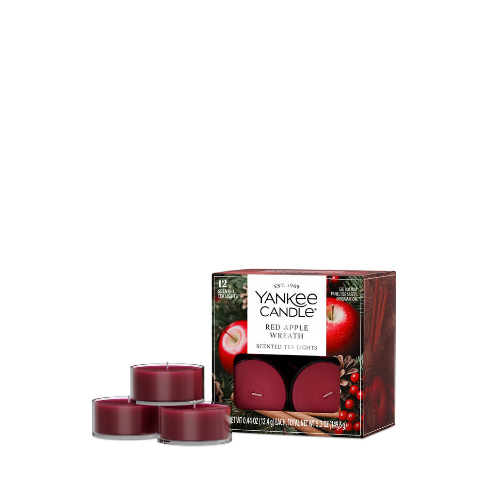 Red Apple Wreath Scented Tea Light Candles