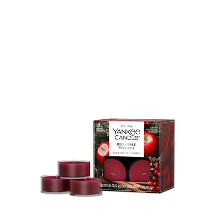 Red Apple Wreath Scented Tea Light Candles