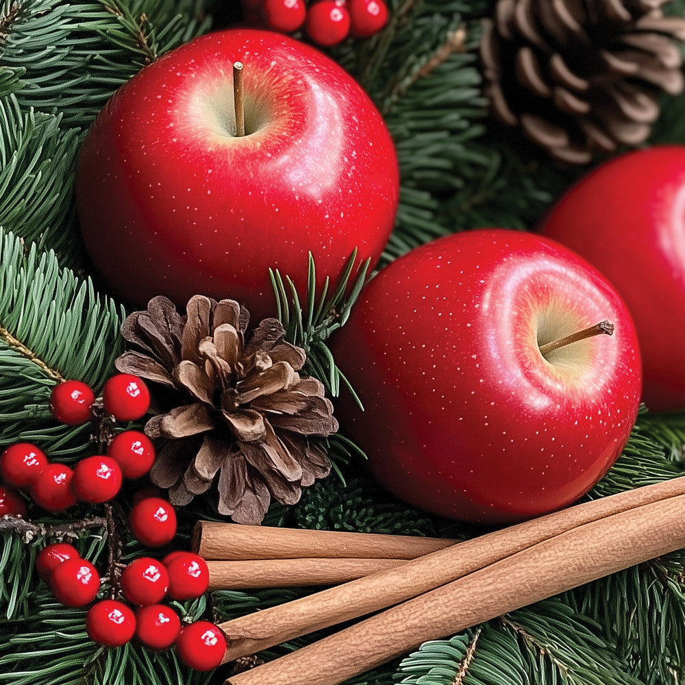 Red Apple Wreath Mini Candle